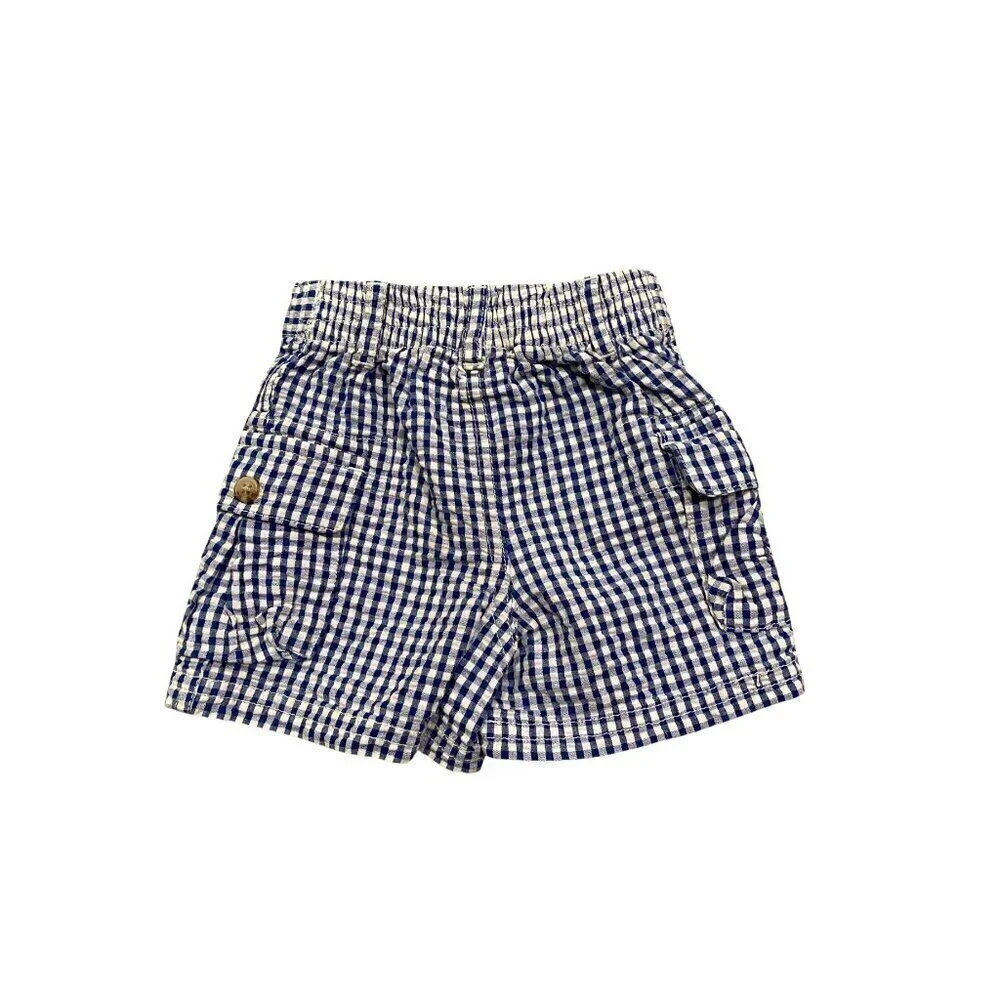Ralph Lauren Baby Boy's Blue/White Checked Shorts - Size 9 months - Like New!